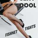High Waisted Fishnet Tights for Women Sexy Patterned Mesh Stockings One Size Fits Most Daily Wear (Black)