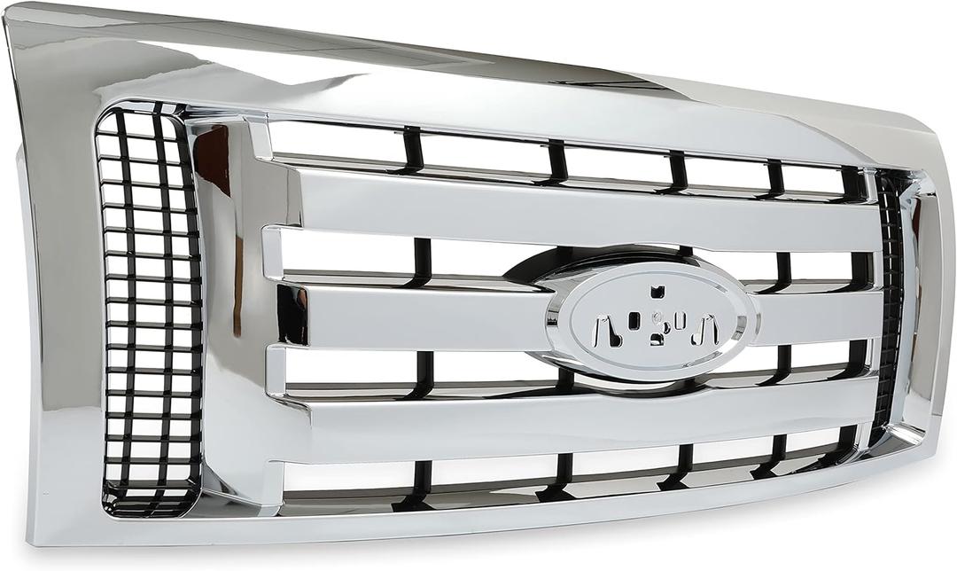 HECASA Front Bumper Grill Compatible with 2009-2012 Ford F150 9L3Z8200D FO1200511 Bumper Guard Cover Hood Grille Shell Chrome Silvery