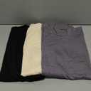 Ficerd 3 Pack Women's Mock Turtleneck Shirts, Long Sleeve Mock Neck Pullover Tops Slim Fitted Stretch Undershirt Tee Blouse (Medium, Black, Gray, Cream)