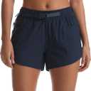 Running Shorts for Women with Liner Athletic Sport Pants Lightweight Gym Workout Shorts with Pockets, Small Navy
