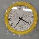 OCEST 24 Inch Outdoor Wall Clock, Waterproof Sunflower Clock with Thermometer & Hygrometer, Silent Non-Ticking Metal Petal Design for Patio, Garden, Pool, Garage