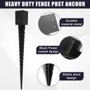 2 Pcs 4"x4" Fence Post Anchor Ground Spike 32"(Actual 3.6"x3.6") Heavy Duty Metal Fence Post Anchor with Black Powder-Coated for Deck, Fence, Porch, Railing, Mailbox
