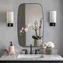 Oval Bathroom Mirror, 24x32’’ Matte Black Metal Frame Oblong Mirror for Bathroom, Modern Black Oval Bathroom Mirror for Over Sink, Hangs Horizontal or Vertical
