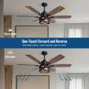 Farmhouse 52 Inch Ceiling Fan with Remote and App Control, Quiet 6-Speed Reversible DC Motor, Black Cage Design for Bedroom, Living Room, Covered Patio