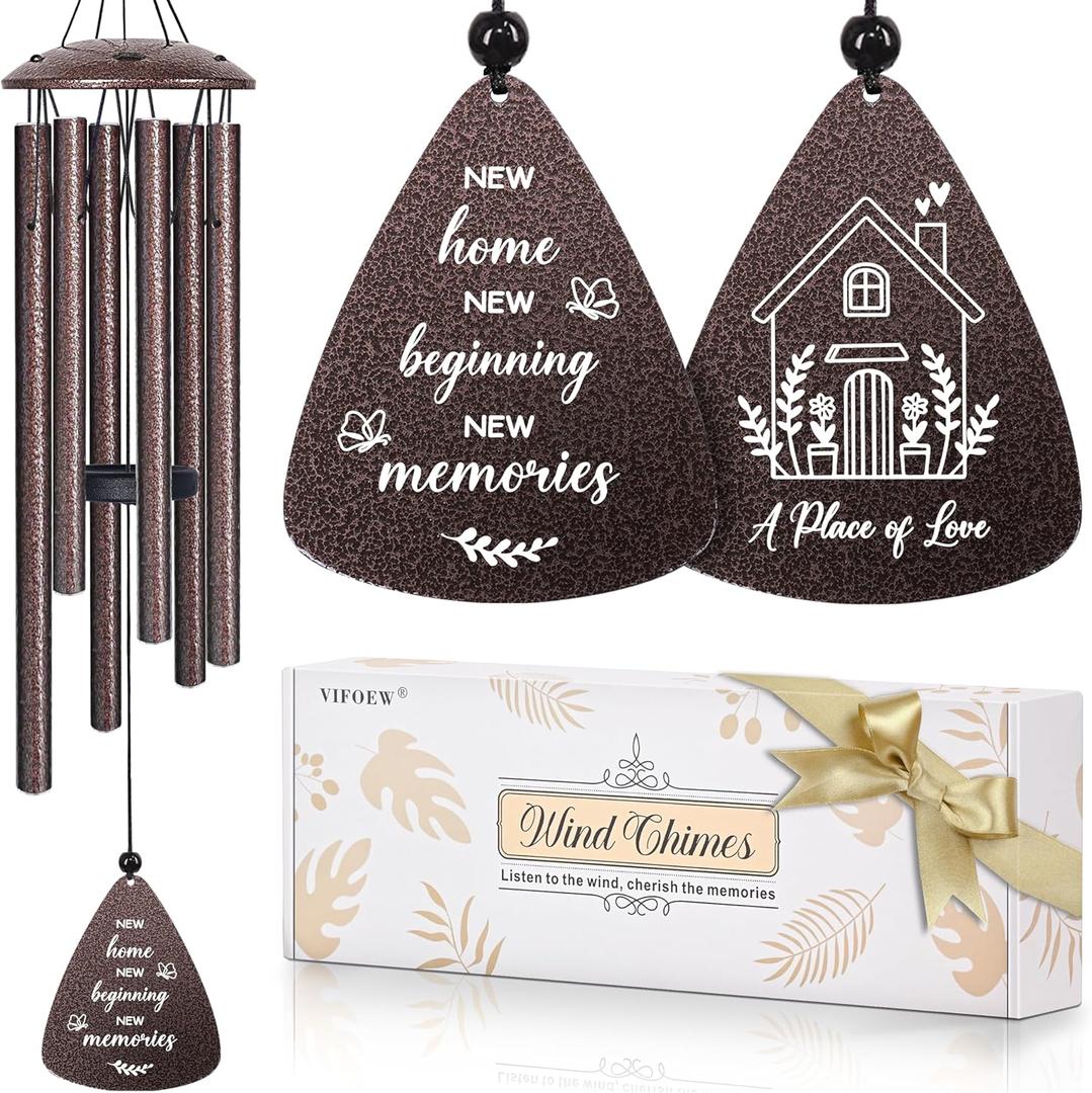 House Warming Gifts New Home, 32" Bronze Wind Chimes Housewarming Gifts, New Home Gift Ideas for Women Men Homeowners Couples Family Friends, Unique First Home Gift for Apartment Decor
