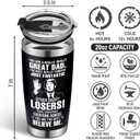 Christmas Gifts for Dad, Men - Gifts for Dad from Daughter, Son - Dads Birthday Gift Ideas, Happy Birthday gifts for Dads, Fathers - Best Dad Ever Gift, Present for dads - 20 Oz dad Tumbler