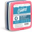 Fit + Fresh Cool Coolers Slim, Reusable Ice Packs for Lunch Bags, Beach Bags, Coolers, and More, Set of 4, Multicolored