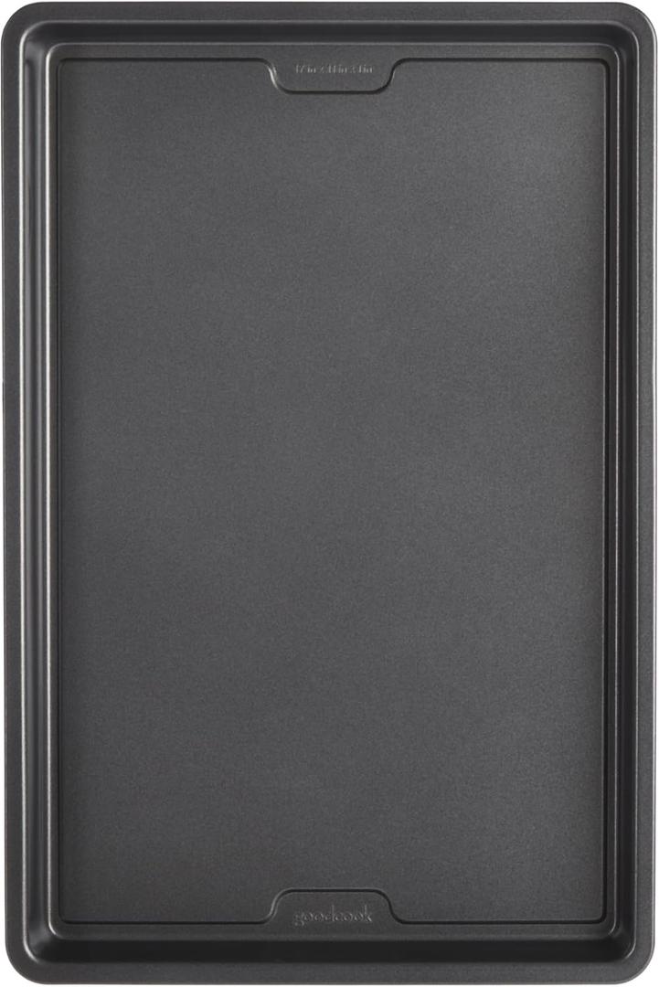 GoodCook PRO Large Baking Sheet Pan Nonstick Warp & Scratch-Resistant Dishwasher-Safe Carbon Steel Construction for Even Baking Oven Safe to 480F, 11 x 17-Inch, Gray