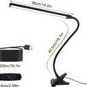 Clamp on Lamp, Clip Light, Desk Lamps 3 Color Temperature Setting, 10 Brightness Levels, 2m USB Cord Power Supply and AC Adapter Included, Pack of 2 (Black)