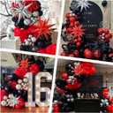 Red and Black Balloon Arch Kit with 3pcs Star Balloons, Red Black and Metallic Silver Balloons Garland Kit for Birthday Red Black Graduation 2025 New Year Party Decorations