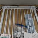 Mom's Choice-GROWNSY Baby Gate for Stairs, 29.5"-48.4" Pressure Mounted Baby Gate for Top of Stair&Doorway with V-Shaped Rods, Anti-Trip Pedal, Extra Wide Stairs Dog Gate Easy Install w/Red Reminder