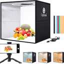Lightdow 12"x12"x12" Photo Studio Light Box Photography with Desktop Tripod & 120 LEDs (CRI>95), 6 Backdrops - Portable/Dimmable Folding Shooting Tents for Toys/Jewelry/Watches/Cosmetics