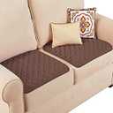 Collections Etc Quilted Waterproof Seat Protector - Set of 2 - Machine Washable, Use for Indoor or Outdoor Seating, Chocolate