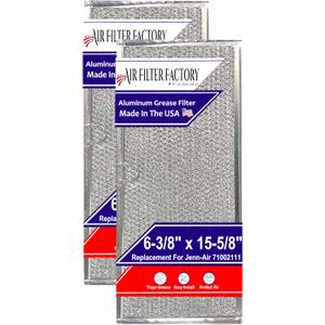 Air Filter Factory Replacement For Jenn-Air 71002111 USA Made 12-Layer Aluminum Mesh Grease Downdraft Filter 6.37 X 15.63 X 0.12 Inches 2-Pack
