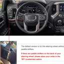 MEWANT Stitch On Custom Fit Steering Wheel Cover for GMC | GMC Sierra 1500 Sierra 1500 Limited Sierra 2500 Sierra 3500 Yukon XL / &Red Stripe&Red Stitching Black Genuine Leather