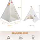 CO-Z Larger 85" H Kids Teepee Play Tent, 2.1m Large Indoor Canvas Teepee Tent for Adults, Tall Foldable Teepee Outdoor, 5 Sides Party Picnic Wedding Teepee Tent with Storage Bag, 48 inches x 48 inches x 72 inches