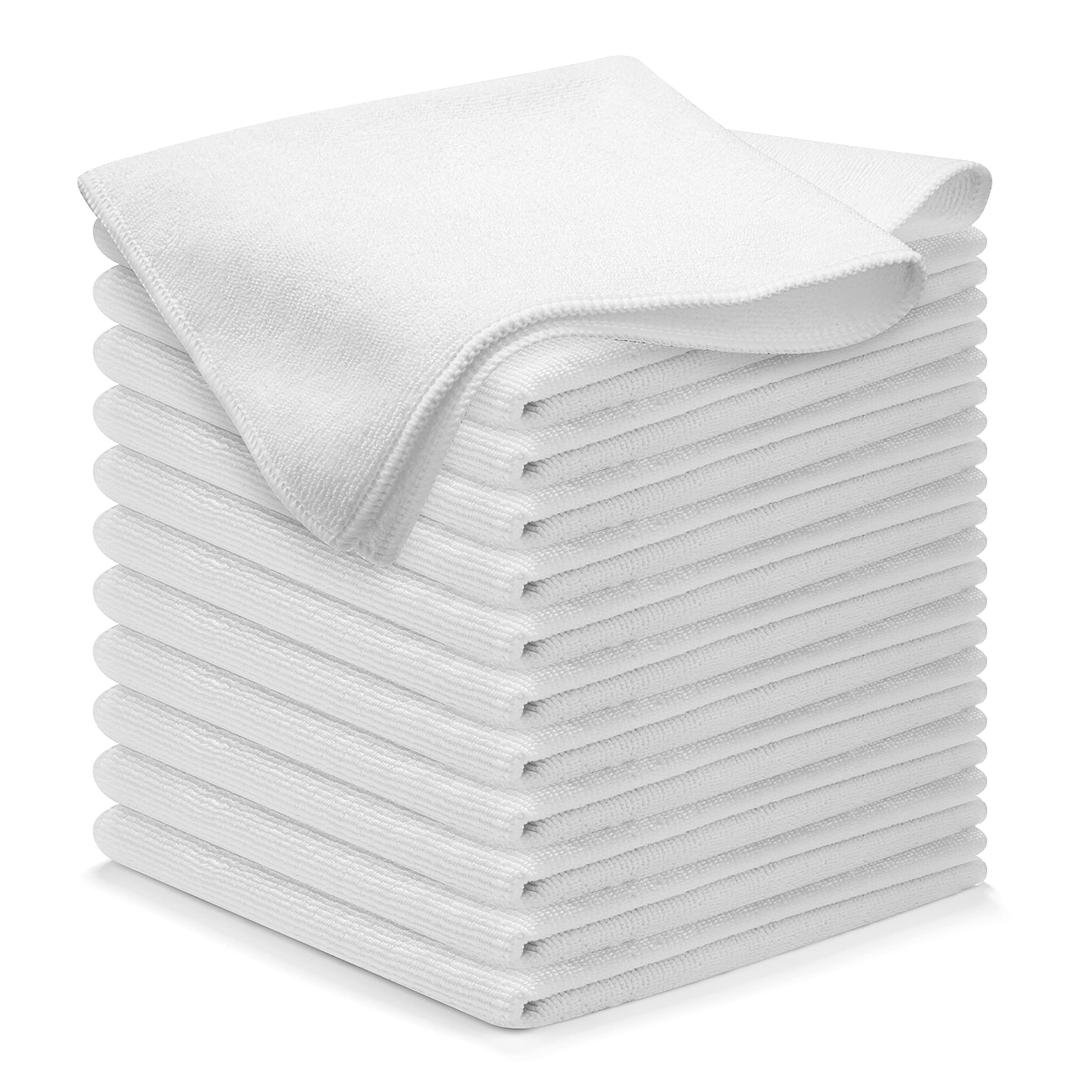 USANOOKS Microfiber Cleaning Cloth - White - 50Pcs (11x11 inch)