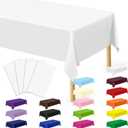 4 Packs White Plastic Tablecloth, Sturdy Disposable Table Cloth, 54 X 108 Inches Paper Table Cloths for Parties Disposable, Effortless Cleanup for Picnic Table Cloths Parties Birthday and Any Occasion