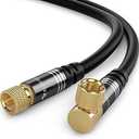 BlueRigger RG6 Digital Coaxial Audio Video Cable (6FT, 90 Angled to Straight Male F Type Connector, Triple Shielded) - HDTV, CATV, DVB-T2/C/S, Cable Modem, Radio, Satellite Receivers