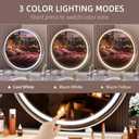 Hasipu Vanity Mirror with Lights, 27.6" LED Big Makeup Mirror, Lighted Makeup Mirror with Lights, Smart Touch Control 3 Colors Dimmable Round Mirror 360Rotation White