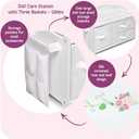 Badger Basket Doll Care Station with Storage Baskets - White/Rose, 20