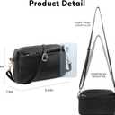 VOROLO Crossbody Bag Small Leather Triple Zip Crossbody Purse Shoulder Bag with Ajustable Strap for Women Matte Black