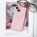 NITITOP Compatible with iPhone 15 Case Clear Cute Bow Knot Design for Women Girls Stylish Bowknot Durable Soft TPU Slim Protection Phone Cover - Pink Ribbon