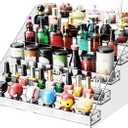 HUITAI Acrylic 4Tier Display Stand, Organizer, Storage Rack, Perfume, Spice, Figure, Cupcake, Card Display Stand, 12.2"x8.38"x6.22"