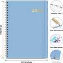 2026 Planner 8.5" x 11", Weekly and Monthly Calendar Planner Book, January 2026 - December 2026, Hardcover Spiral Planner with Monthly Tabs, Notes Pages, Perfect for Women & Men, A4 - Blue
