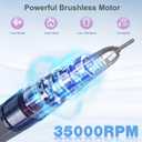 Nail Drill Handpiece for UP200 Machine, Compatible with KUPA KP55, KP60, KP5000, HoMove 35000RPM Professional Electric Nail File Handle Replacement 3 Pins, Low Noise and Comfortable (Only Handpiece)