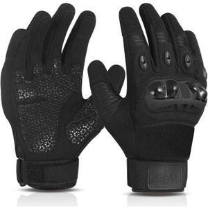 WESTWOOD FOX Motorcycle Gloves for Men Women, Full Finger Breathable Touch Screen Dirt Bike Gloves Biking, ATV MTB Riding, Driving Gloves Men Cycling, Hiking, Motocross Black Gloves XL