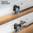 Pocket Door Hardware and Track Set, 60 Inch Sliding Door Aluminium Alloy Box Rail Hardware for Single Wooden Door,Silver