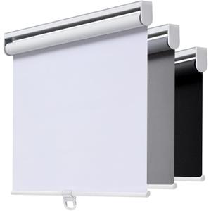 Cordless Roller Shades Blackout Blinds for Windows Room Darkening Rolled Up Shades with Spring System, UV Protection Window Shades Door Blinds for Home and Office (62" W x 72" H, White) (62"W x 72"H, White)