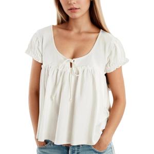 Women Summer Tie Front Tank Tops 2026 Sleeve Babydoll Tops Casual Loose Fit Going Out Shirt