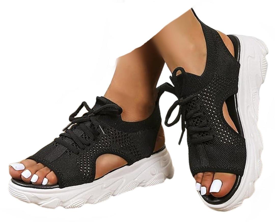 Dkieuyu Orthopedic Sandals for Women 2026 Summer Dressy Arch Support Walking Comfortable Breathable Open Toe Sport Sandals, Size 38