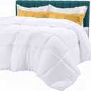 Utopia Bedding Comforters King Size, All Season Duvet Insert, Down Alternative Box Stitched Bed Comforter with Corner Tabs, Machine Washable (White) (King (Pack of 1))