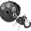 4 x Ignition Switch with Key 4-Position 7-Terminals Compatible with Husqvarna CraftsMan John Deere MTD Murray Riding Lawn Mower 175566 175442 163968 532175566 925-1741 GY20074 94762 Black