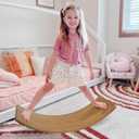 Gentle Monster Wobble Balance Board, Wooden Montessori Toy Rocker Board Natural Wood Kids Toddler Open Ended Learning Toy Yoga Curvy Board for Adult Office Classroom Christmas Gifts