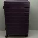 Coolife Luggage Suitcase Carry-on Spinner TSA Lock USB Port Expandable (only 28’’) Lightweight Hardside Luggage (Purple, L(28in))