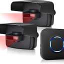 BITIWEND Driveway Alarm Wireless Outside System with 600FT Range & 58 Melodies - Weatherproof Motion Sensor Alarm Outdoor Protect Property Office Home Security (1 Receiver & 2 Motion Detectors)