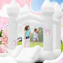 FBSPORT White Bounce House, Inflatable Bouncer with Air Blower,Indoor & Outdoor Bouncy Castle with Big Ball Pit for Wedding Party Kids Birthday Party, Easy to Install, Large