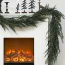 Jutom 1 PCS 9 ft Realistic Christmas Garland - Artificial Mix Norfolk Cypress Pine Needles Faux Green Garland Decorations for Table Mantel Winter Holiday, Indoor & Outdoor Decor