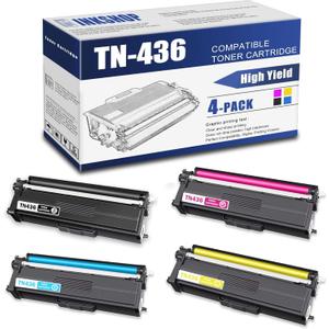 TN436 Compatible TN-436BK TN-436C TN-436Y TN-436M Super High Yield Toner Cartridge Replacement for Brother TN-436 HL-L8260CDW HL-L8360CDW DCP-L8410CDW MFC-L8610CDW Toner (1BK+1C+1Y+1M) (TN436-4PK(BK/C/M/Y))