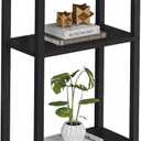 TUTOTAK Small Side Table, Narrow End Table, Skinny Sofa Table, Slim Nightstand, Couch Table, Living Room, Bed Room, Black TB01BK077 (3-Tier7.9"D x 15.8"W x 26"H)