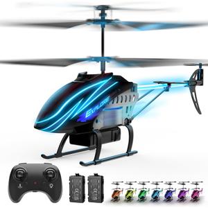 RC Helicopter, Remote Control Helicopter for Kids with 30Mins Flight(2 Batteries), 7+1 LED Light Modes, Altitude Hold, RC Toys for Boys Girls (Red)