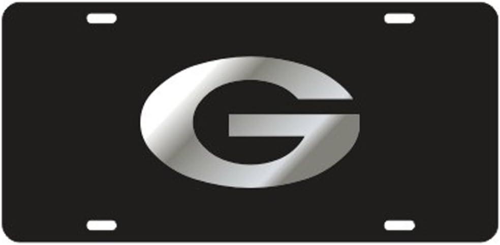 Craftique Georgia Bulldogs Black Laser Cut License Plate - Mirror G