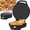12in Countertop Pizza Oven, 2000W Portable Pizza Oven with Non-Stick Cooking Plate and Adjustable Temperature, Double Sided Heating for Home Hotel Restaurant