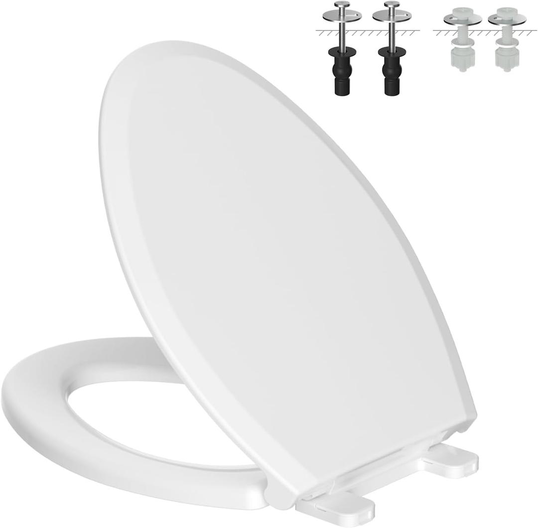 Hibbent Elongated Toilet Seat with Cover Quiet Close