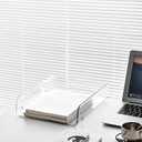 Gagee 4 Pack Paper Organizer for Desk,Clear Stackable Paper Sray Holder, Office Desk Organizer for Notes, Pens, File, Document