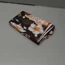 Renaiss 42 x 18 Inch Vintage Floral Kitchen Curtain Rod Pocket Linen Valance Brown Flower Printed Small Window Treatment Curtains for Farmhouse Bathroom Dining Room Rustic Country Mini Curtain Drapes